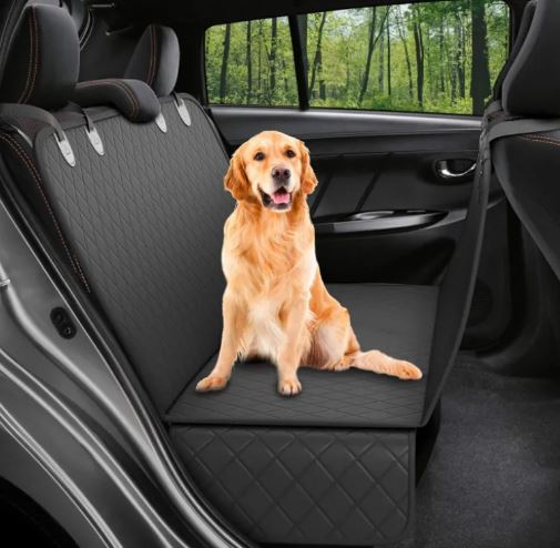 Waterproof Dog Car Seat Cover - Hammock Style with Mesh Window